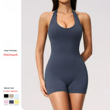 Sexy Fitness Workout One Piece Backless Bodysuit Rompers Yoga Jumpsuit for Woman Women's Sportswear Active Wear Cross Back