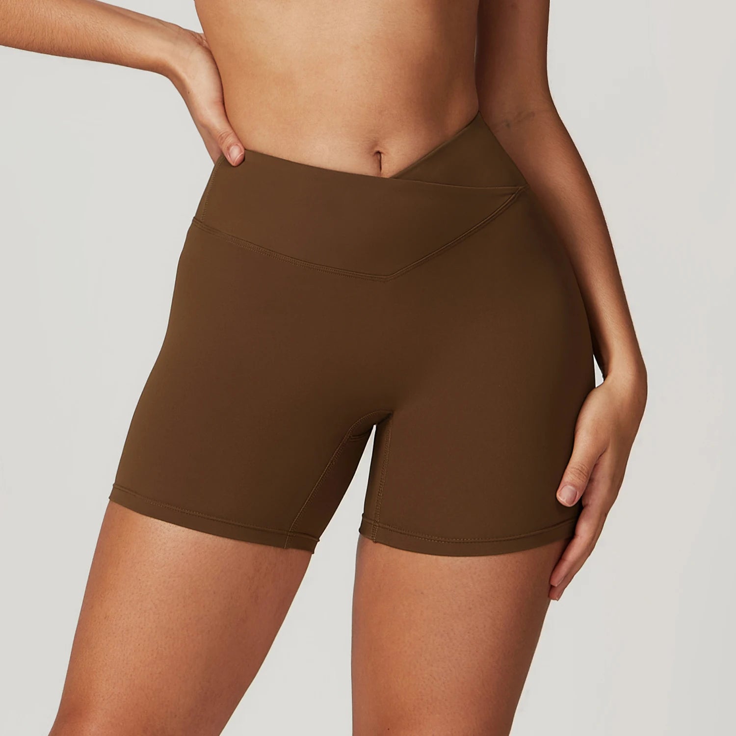 High Waist Four-Way Stretch Yoga Pants Wrinkle-Resistant Yoga Shorts Breathable Elastic Waist Scrunch Butt Lifting Legging