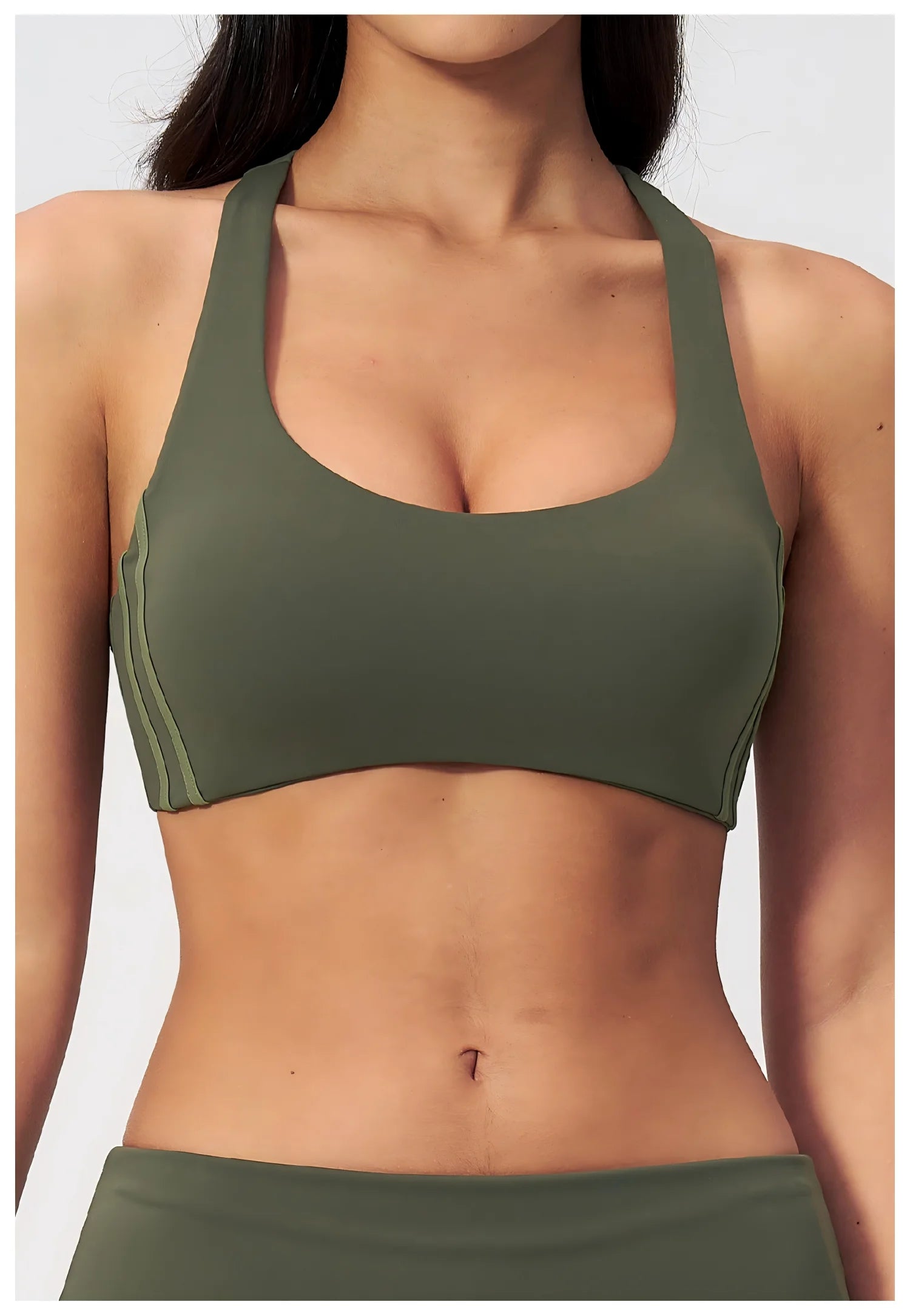 Custom Logo High Support Sports Bra Racerback Yoga Bra Anti-Shock V-neck Breathable Gym Bra with Removable Pads