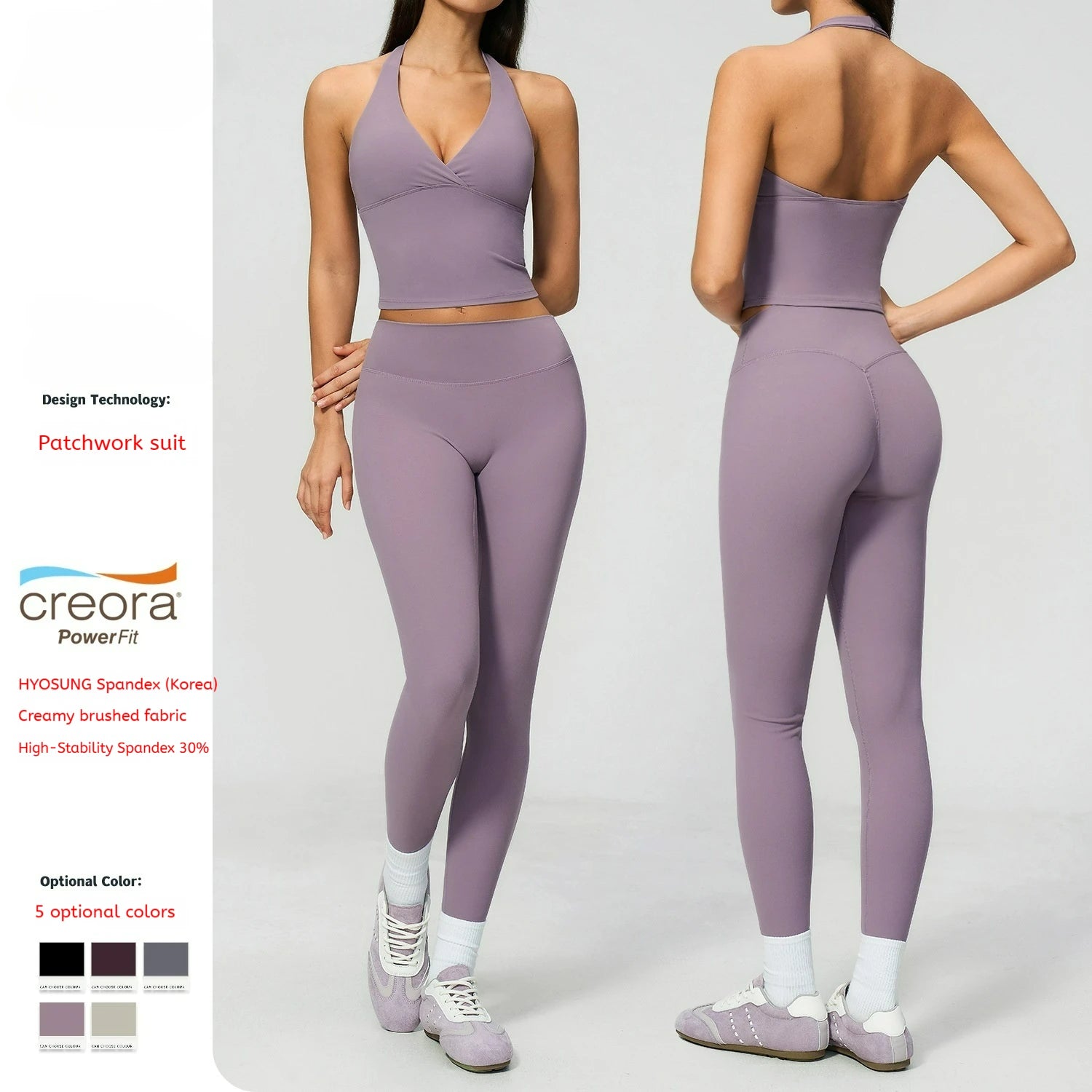 Women's Custom Activewear Set Seamless Quick Dry Sexy Yoga Leggings and Bra Solid Pattern Outdoor Gym Fitness Wear
