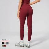 Women's Seamless Comfortable High Waist Tight Sports Pants Color Contrast Naked Feel for Running Fitness Leggings Anti Cellulite