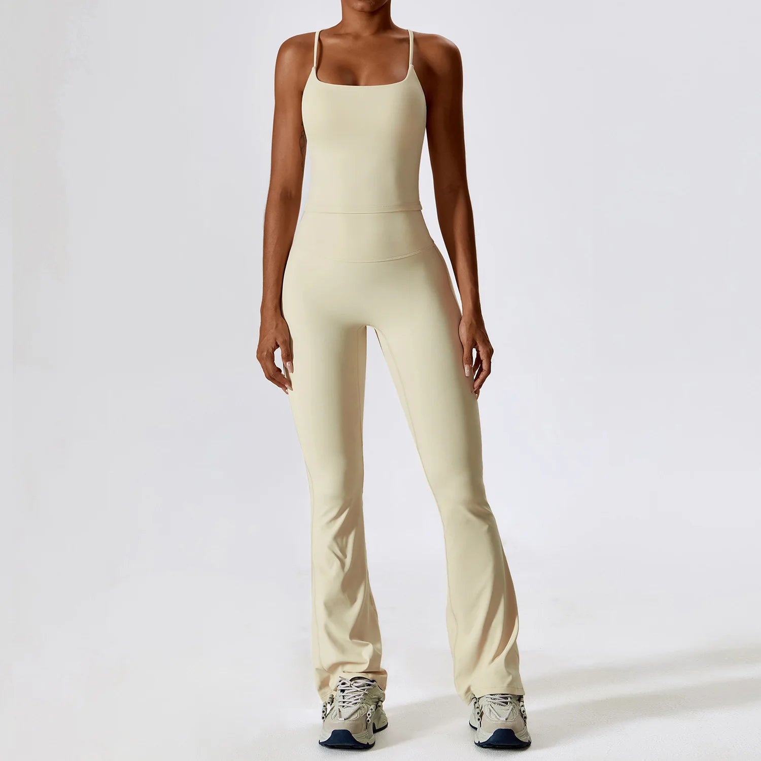 Breathable Women Running Yoga Wear Workout Long Sleeve T-Shirts Yoga Sports Crop Tops Flared Pants Bra Yoga Sets Custom