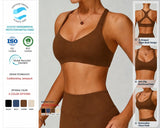 Custom Logo Whosale Eco Friendly Recycled Sport Bra Backless Compression Breathable Sports Bra Tight Active Wear Fitness Apparel