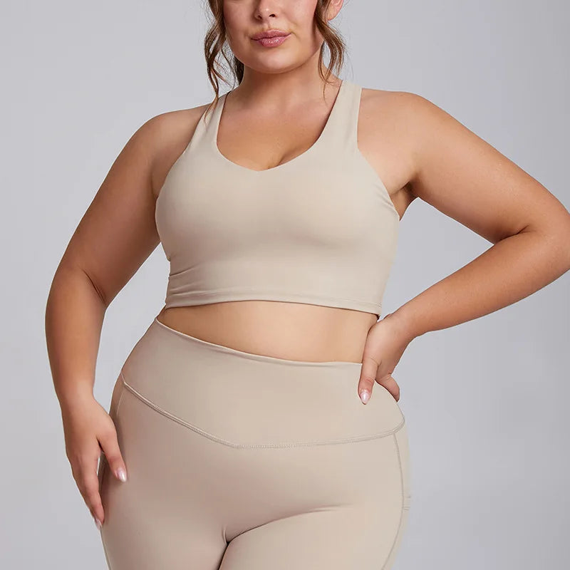 Custom XXXL Plus Size Active Sportswear Sports Bra High Waist High Elastic Pocket Yoga Pants Leggings Gym Fitness Sets