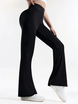 Custom Yoga Flare Leggings for Women High Waisted Breathable Solid Casual Sportswear Workout Running Pants Yoga Apparel