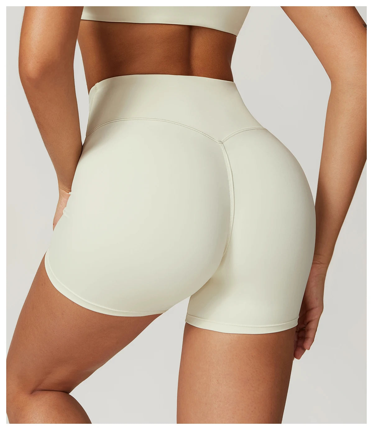 High Waist Four-Way Stretch Yoga Pants Wrinkle-Resistant Yoga Shorts Breathable Elastic Waist Scrunch Butt Lifting Legging