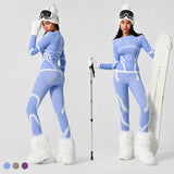 Seamless Ski Base Layer Set Women Thermal Underwear Long Sleeve Compression Snowboard Sportswear Set Custom Logo