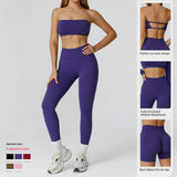 Seamless Hollowed-out High-waisted Yoga Short-sleeved Women's  Custom Yoga Long Pants Running and Fitness Set