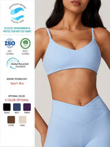 Custom Logo Gym Bra Backless Sports Bra U-Neck  Breathable Quick Drying Recycled Nylon Yoga Yoga Bra Sports Bra