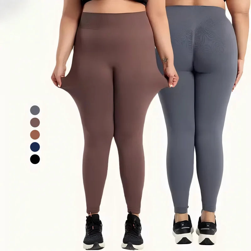 Plus Size Lightweight Yoga Leggings Hip Lift Brushed High Waist Sports Gym Fitness Pants with Print LOGO