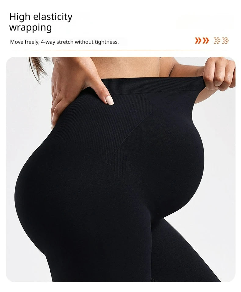 Wholesale Maternity Leggings High Waist Seamless Pregnant Yoga Pants Workout Fitness Sports Skinny Pregnancy Leggings