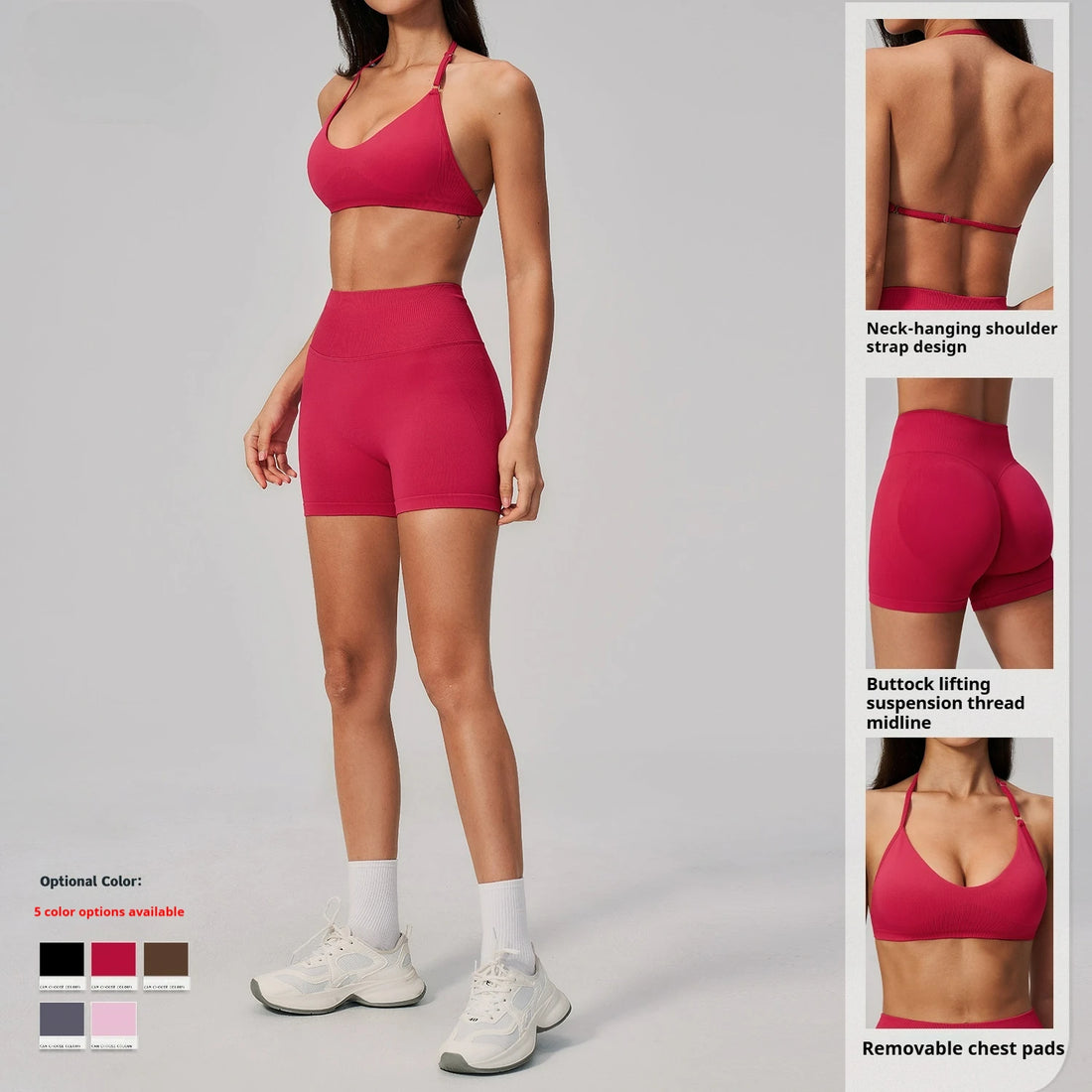 Seamless 2 Piece Tank High Waist Shorts Workout Outfits Yoga Set Gym Running Sportswear Sports Bra Crop  for Women Custom