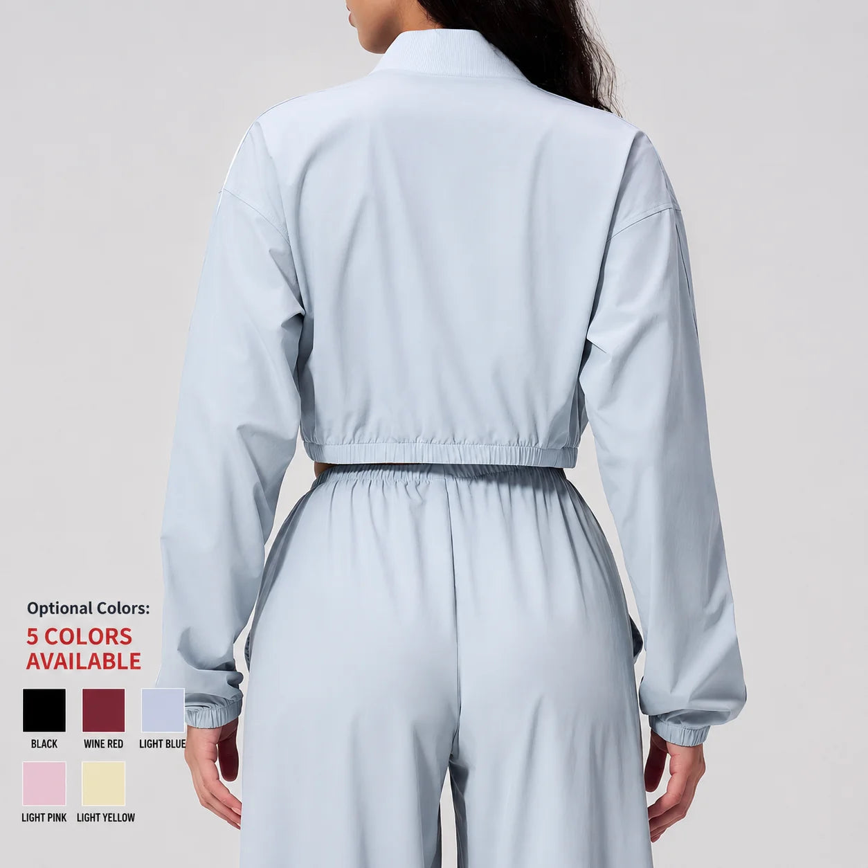 Yoga Jacket Women Zip up Cropped Jacket Sun Protective Lightweight Outdoor Gym Fitness Sports Windbreaker Custom Logo