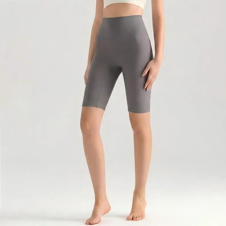 Women High Waisted Seamless Front Biker Shorts Sculpting Fit Yoga Shorts Butt Lifting Gym Workout Cycling Essentials Shorts