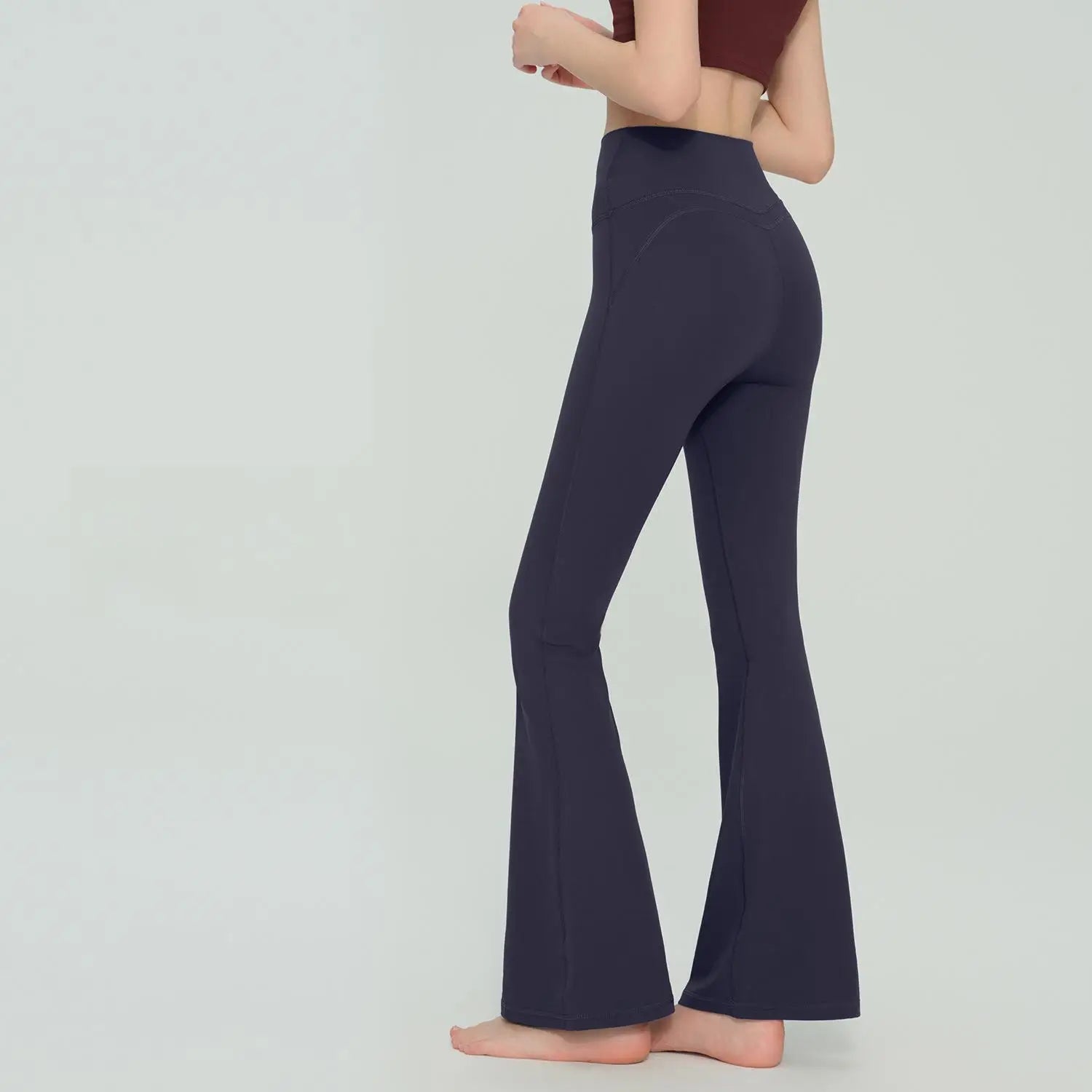 Custom LOGO High Waist Flare Yoga Pants Women Double Butt Lifting Leggings Slim Fit Bell Bottom Sports Trousers
