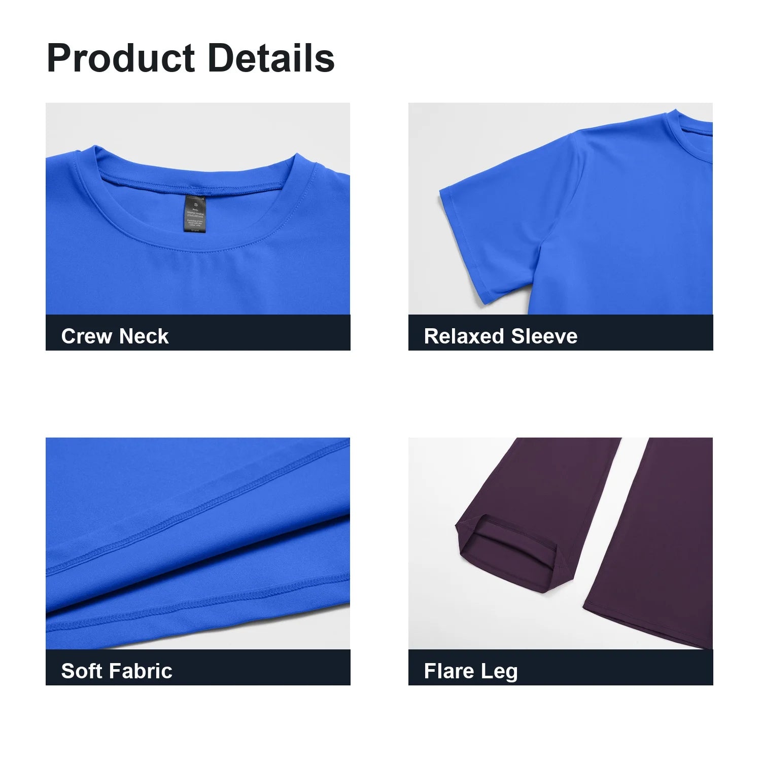 High Stretch Breathable Quick Dry Yoga Set OEM 2-Piece Solid Lightweight  Flared Padded Mid Waist Pilates Gym Active Wear