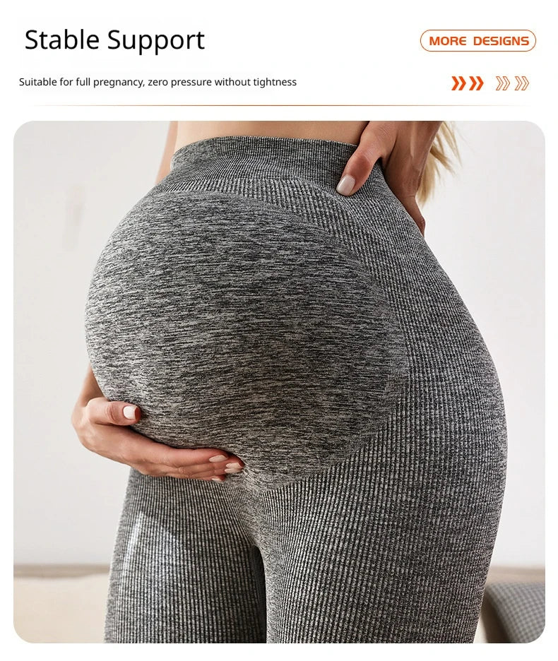 Women's Beautiful Loose Fit Luxury Flowy Maternity Workout Pants Wide Leg Casual Fitness Yoga Elastic High Solid Pattern
