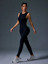 Seamless Butt Lift Tummy Control One Piece Yoga Jumpsuit Backless Snap Closure Butt Lift Tummy Control Workout Bodysuit Set