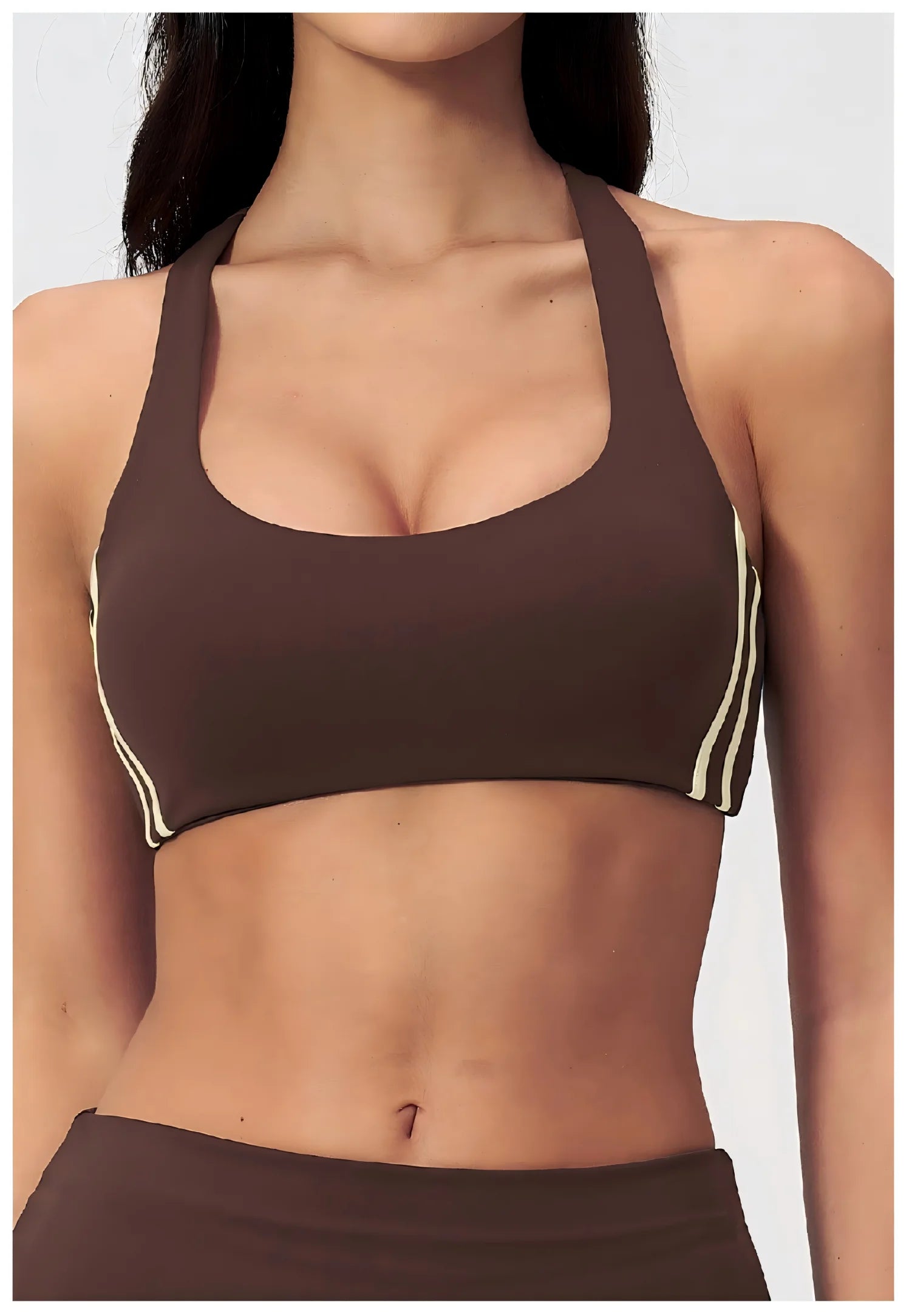 Custom Logo High Support Sports Bra Racerback Yoga Bra Anti-Shock V-neck Breathable Gym Bra with Removable Pads