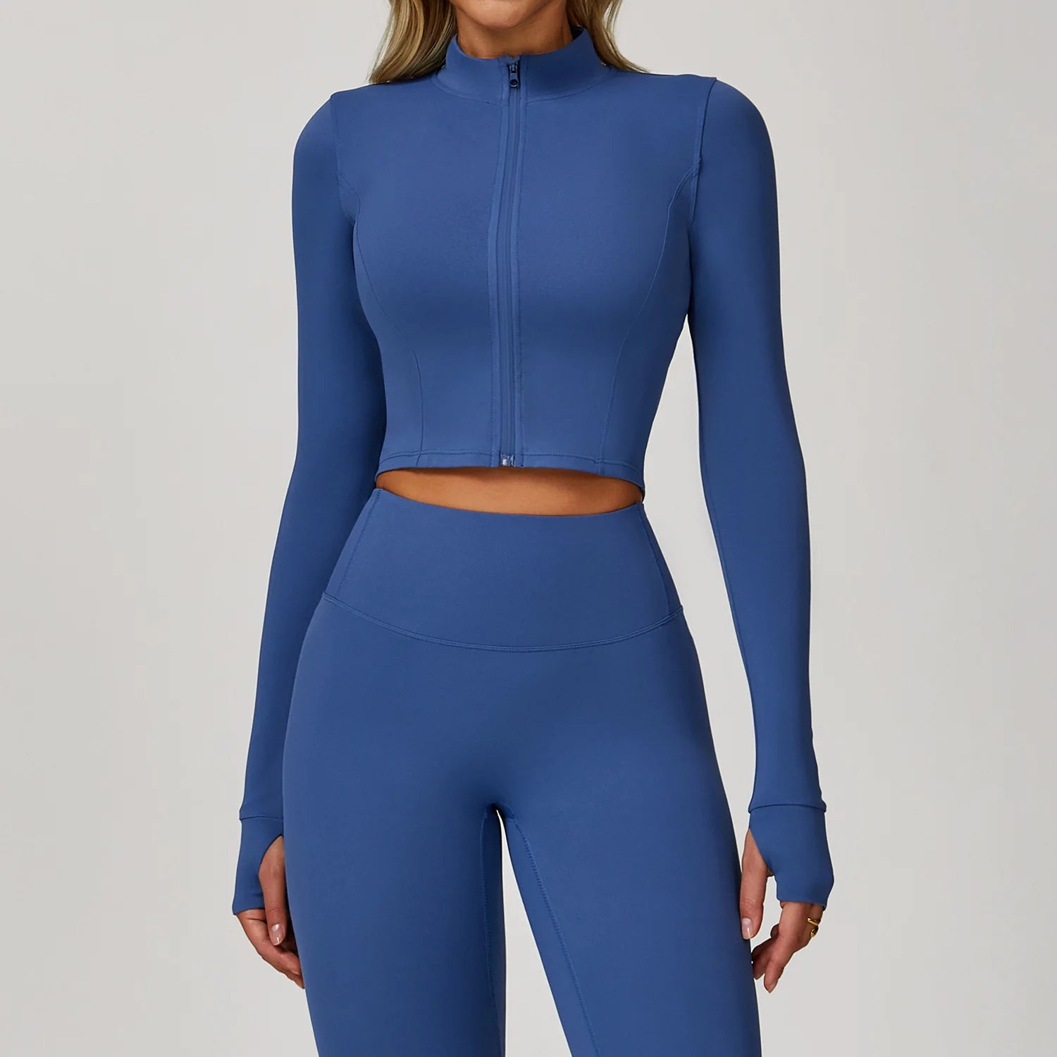 Quick-Drying Yoga Clothes 15 Colors Zipper Outdoor Running Sports Yoga Jacket Slimming Fitness Long-Sleeved Jacket Girls
