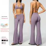 Custom Logo Women's Yoga Set 2-Piece V-Shaped High Waist Butt Lifting Ruched Quick Dry Fitness Workout Gym Set XS