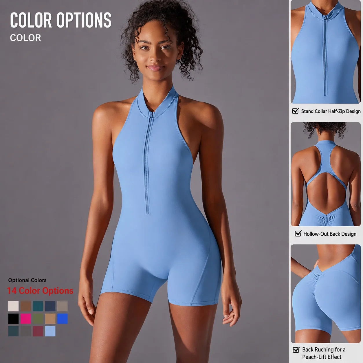 New Solid Color Breathable High-strength Spandex/Nylon Racerback Backless Yoga Fitness Sports 2-Piece Set