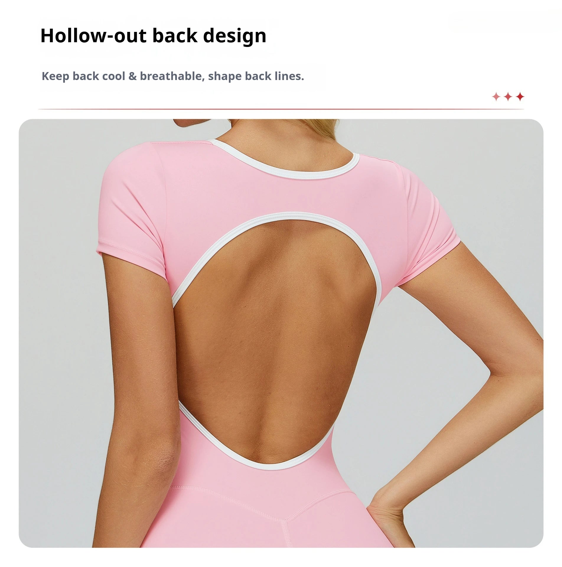 Women's Hollow Out Back Yoga Jumpsuit Bodysuit - Contrast Color Naked Feel  Custom Yoga Fitness Sports Wear for Running Gym