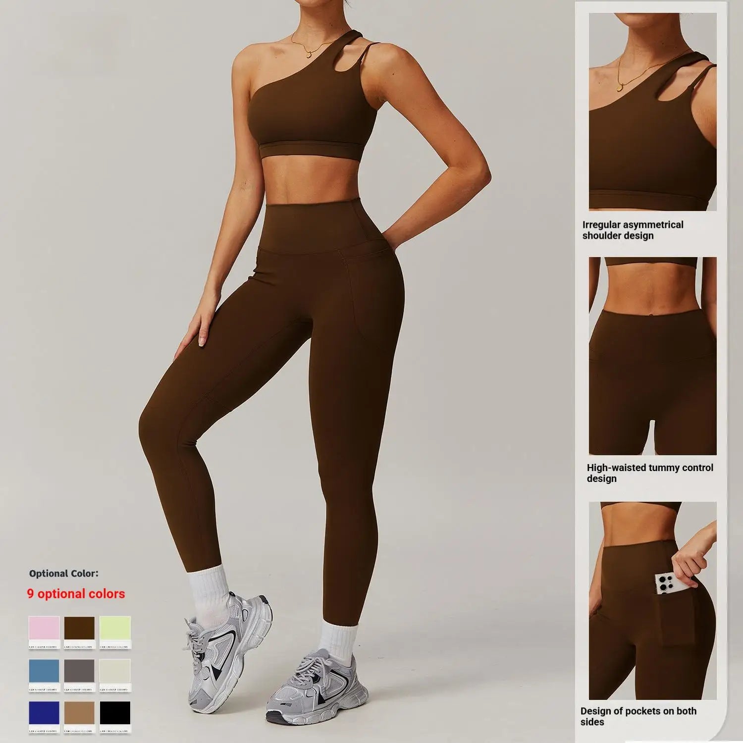 Tummy Control Workout Outfit Wholesale Women's Breathable Cloud Fabric Yoga Set Cutout Sports Bra High Waist Leggings