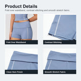 Custom Gym Shorts Contrast Stitch Elastic Folded Waist Running Tights Quick Dry Yoga Short Soft Women Workout Fitness Bottom