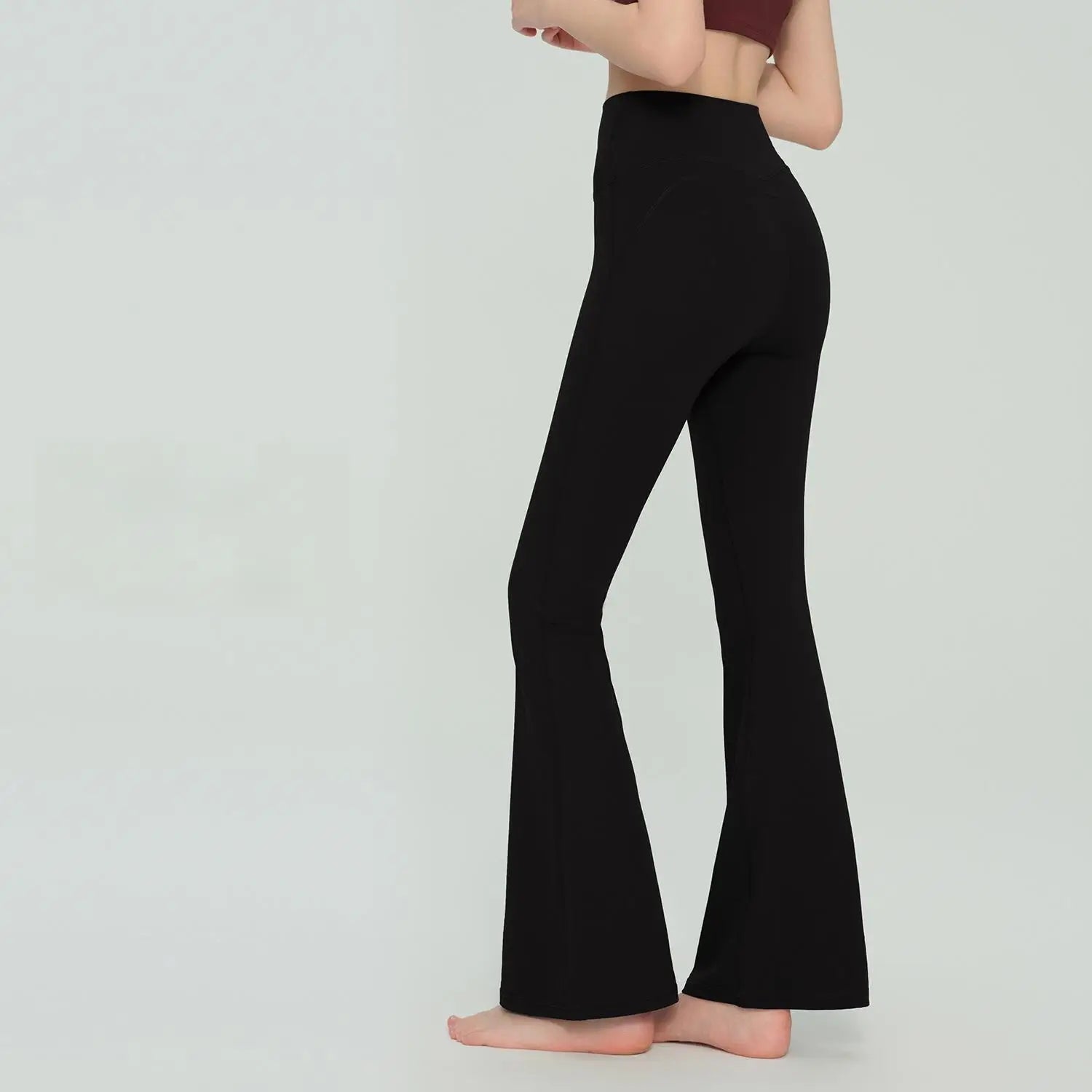 Custom LOGO High Waist Flare Yoga Pants Women Double Butt Lifting Leggings Slim Fit Bell Bottom Sports Trousers