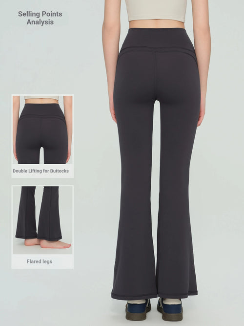 Custom LOGO High Waist Flare Yoga Pants Women Double Butt Lifting Leggings Slim Fit Bell Bottom Sports Trousers