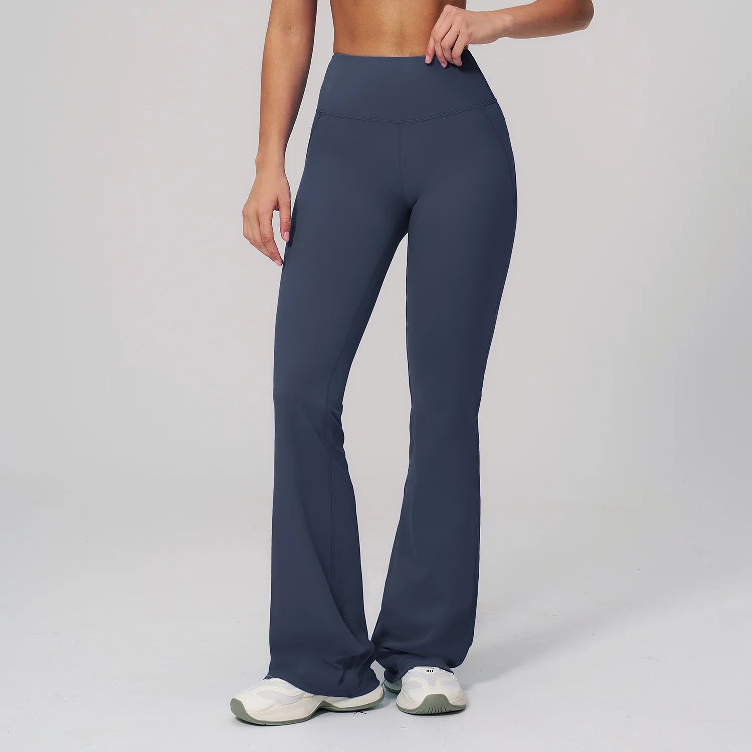 High Stretch Breathable Quick Dry Yoga Set OEM 2-Piece Solid Lightweight  Flared Padded Mid Waist Pilates Gym Active Wear
