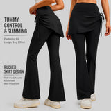 Wrinkled Ruched Flared Skirt Yoga Pants Quick Dry Wrinkled Hip-Lifting Yoga Pants Logo Customization Pantalones De Yoga