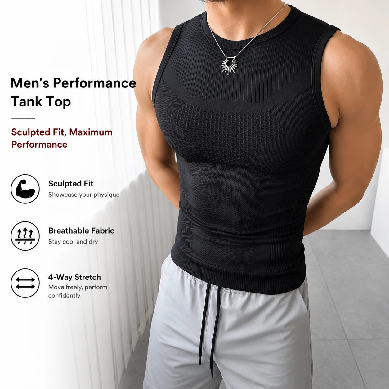 Sport Sleeveless Shirt Custom Logo Quick Dry Bottoming Shirt Workout Clothes Fitness Tank Top Men GYM Shirt
