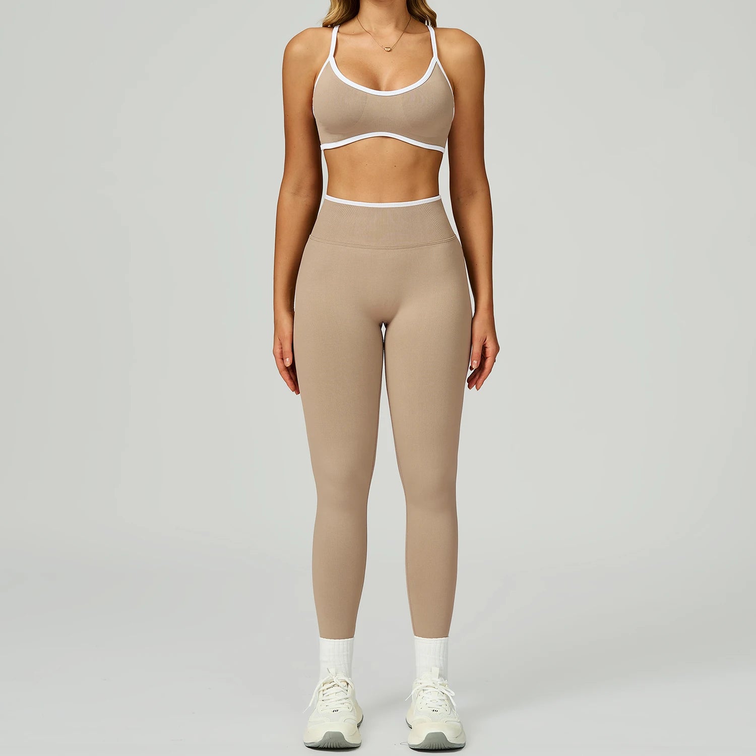 Women Seamless High Waist Yoga Sets Workout Leggings & Fitness Bra Color Blocking Sportswear Suit 2 Piece Gym Yoga Set