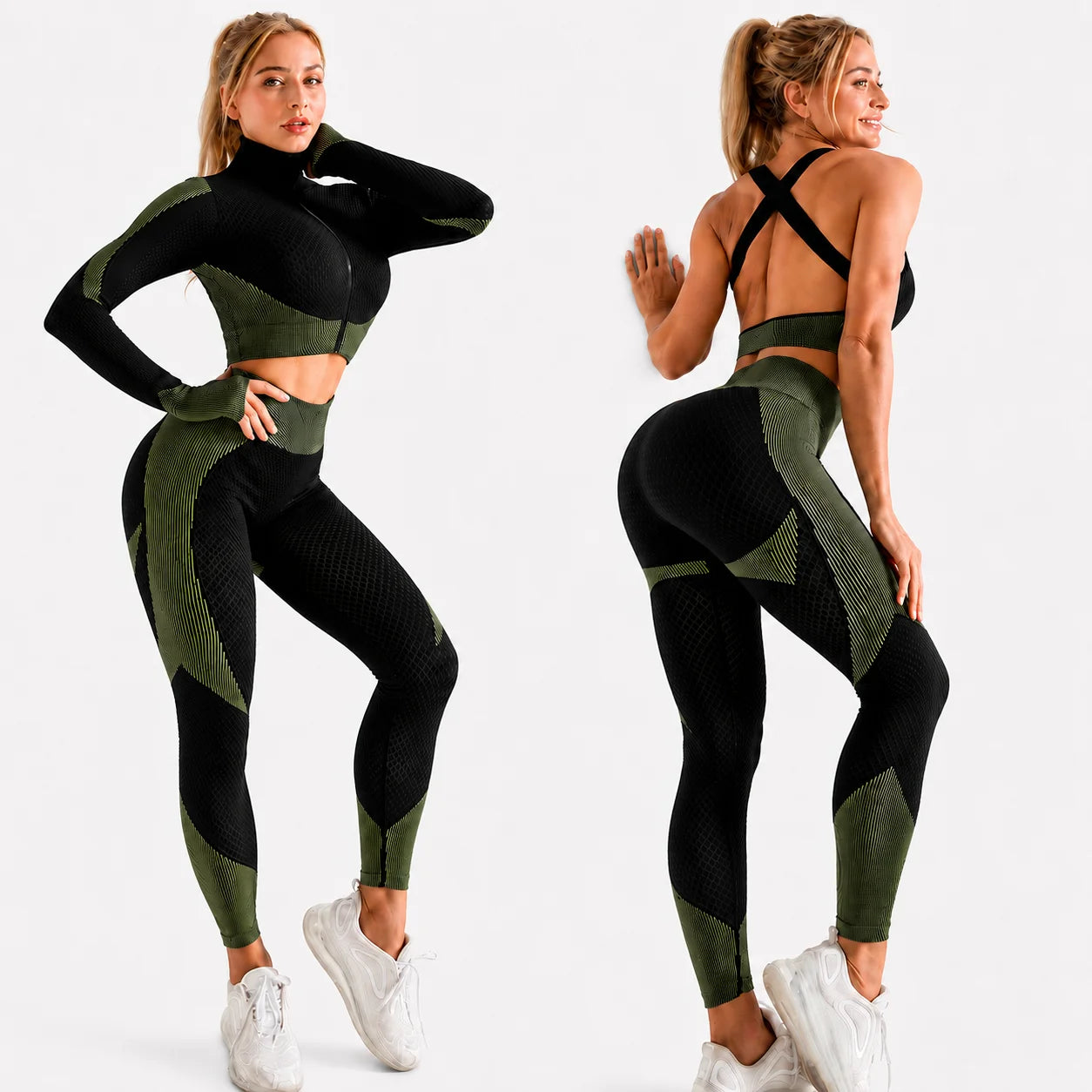 Seamless Fitness Clothing Factory Clothing Yoga Jackets Workout Clothing Sport Outfit Wear Gym Fitness Set for Women Custom Logo