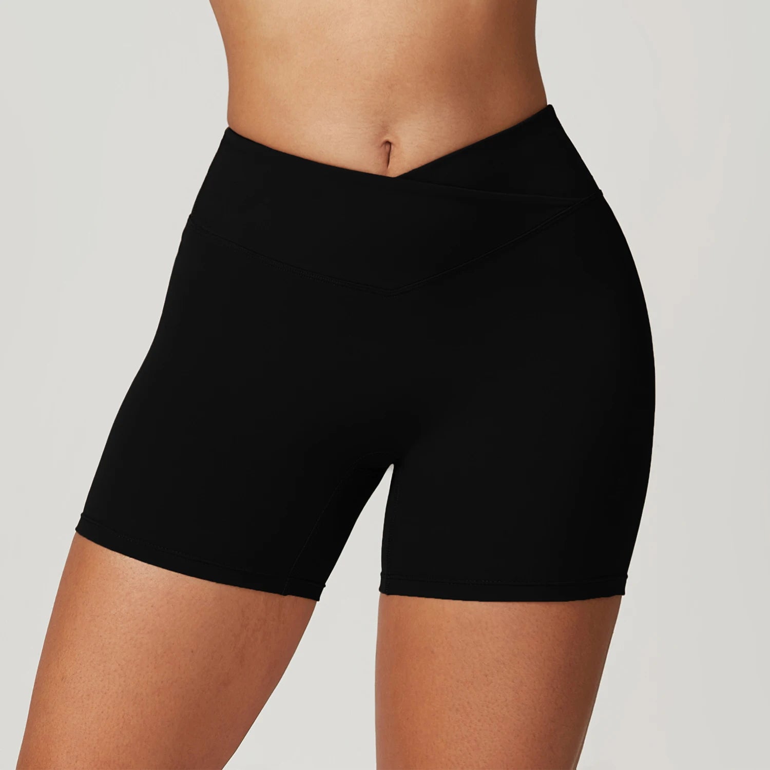 High Waist Four-Way Stretch Yoga Pants Wrinkle-Resistant Yoga Shorts Breathable Elastic Waist Scrunch Butt Lifting Legging