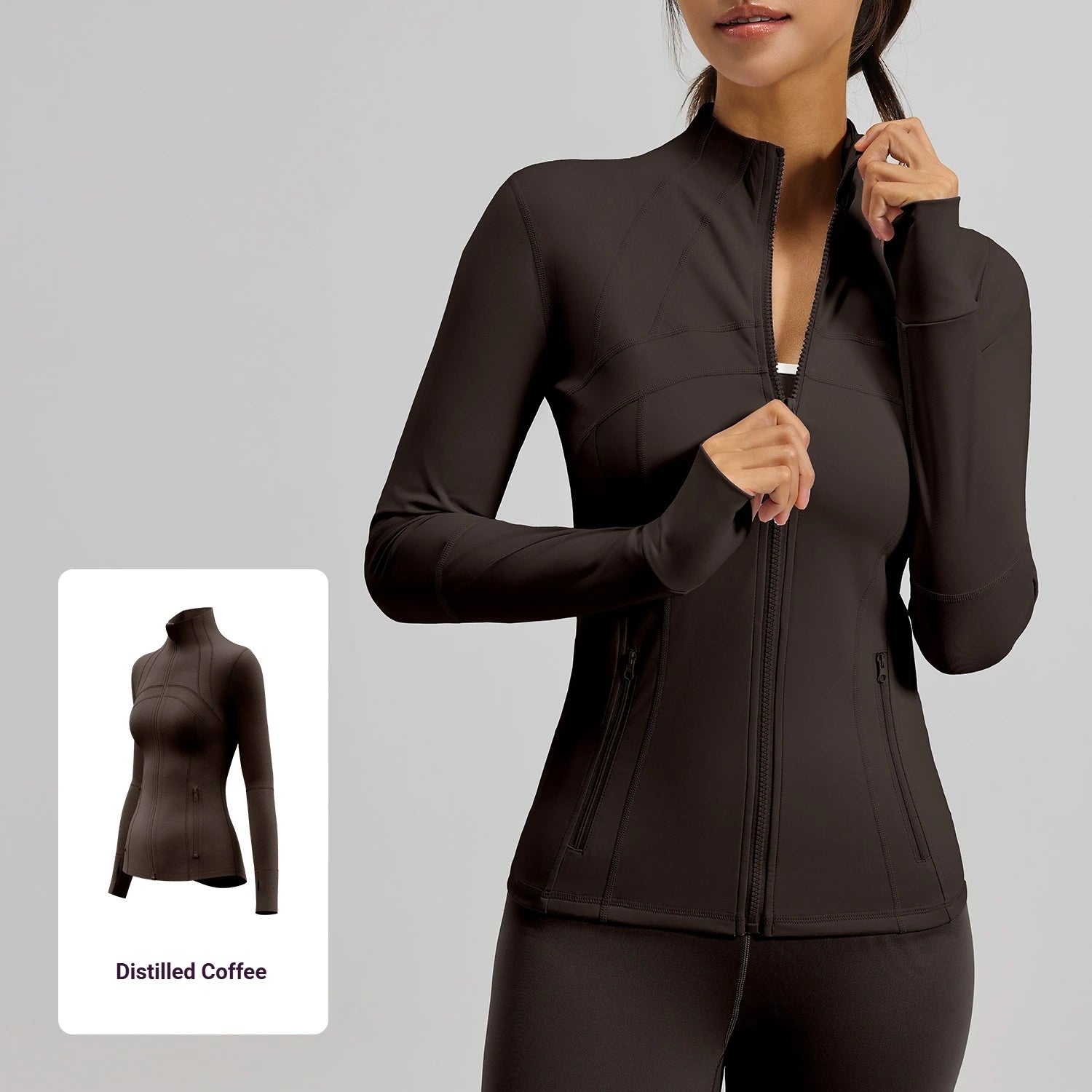 Yoga Jacket Women Slim Fit Sports Jacket Full Zip Running Workout Fitness Wear Curved Seam Lines Custom Logo
