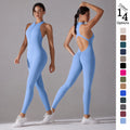 Women Fast Dry Four-Way Stretch Sexy Peach Butt Lift Yoga Fitness Beauty Back Gym Sports Jumpsuit Elastic