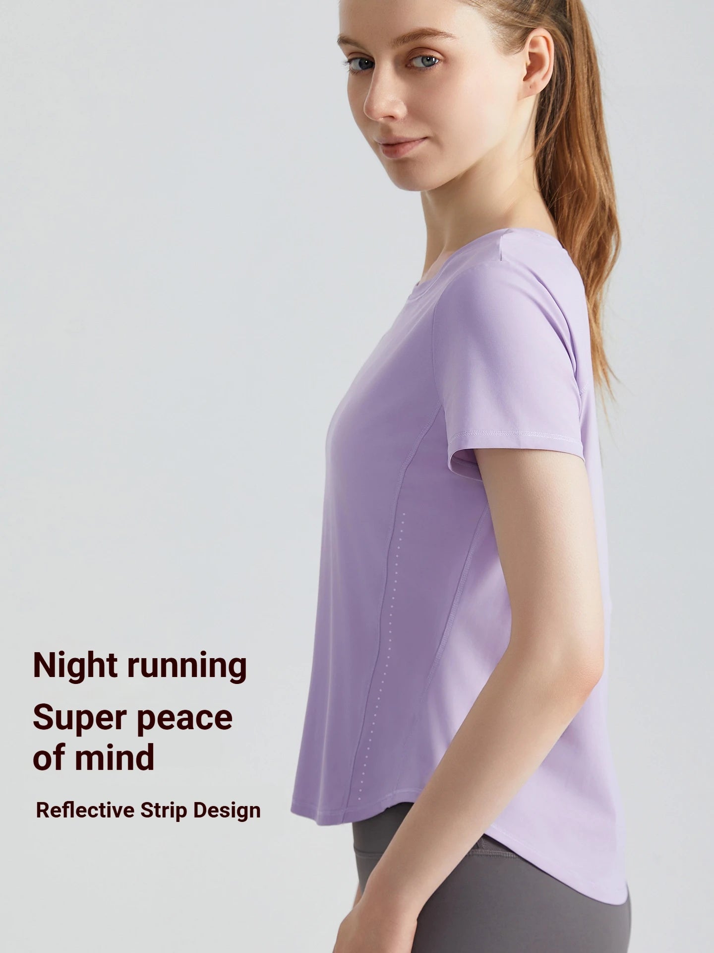 Custom Logo Women's Short Sleeve Gym T Shirt Curved Hem Loose Fit Workout Tops Quick Dry Breathable Running Yoga Tee