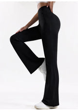 Custom Yoga Flare Leggings for Women High Waisted Breathable Solid Casual Sportswear Workout Running Pants Yoga Apparel