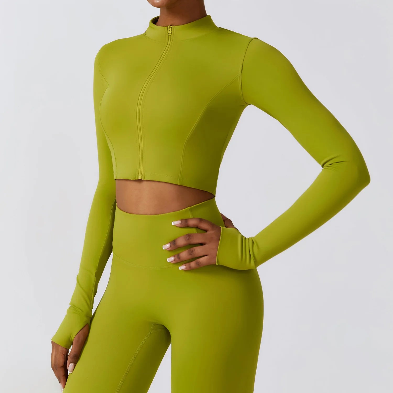 Quick-Drying Yoga Clothes 15 Colors Zipper Outdoor Running Sports Yoga Jacket Slimming Fitness Long-Sleeved Jacket Girls