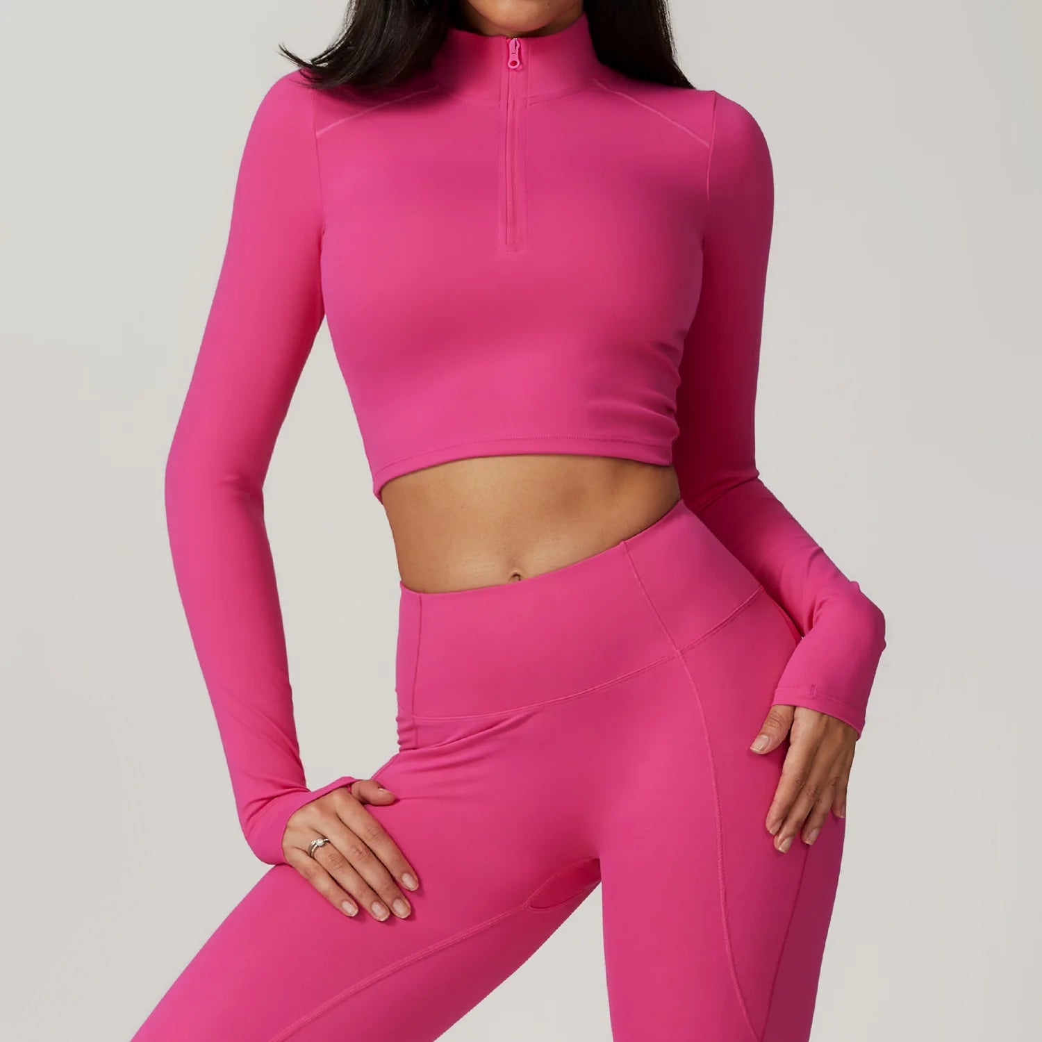 Women's Front Seamless Fitness Long Sleeve Jacket Quick Dry Yoga Sets Four-Way Stretch Breathable Workout Top Custom