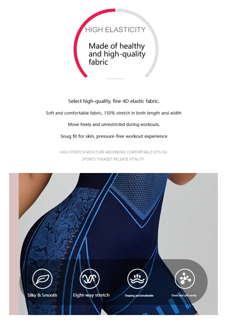High-Waisted Butt-Lifting Yoga Jumpsuit Womens Shaping Tummy-Flattening Waist-Slimming Sports Bodysuit