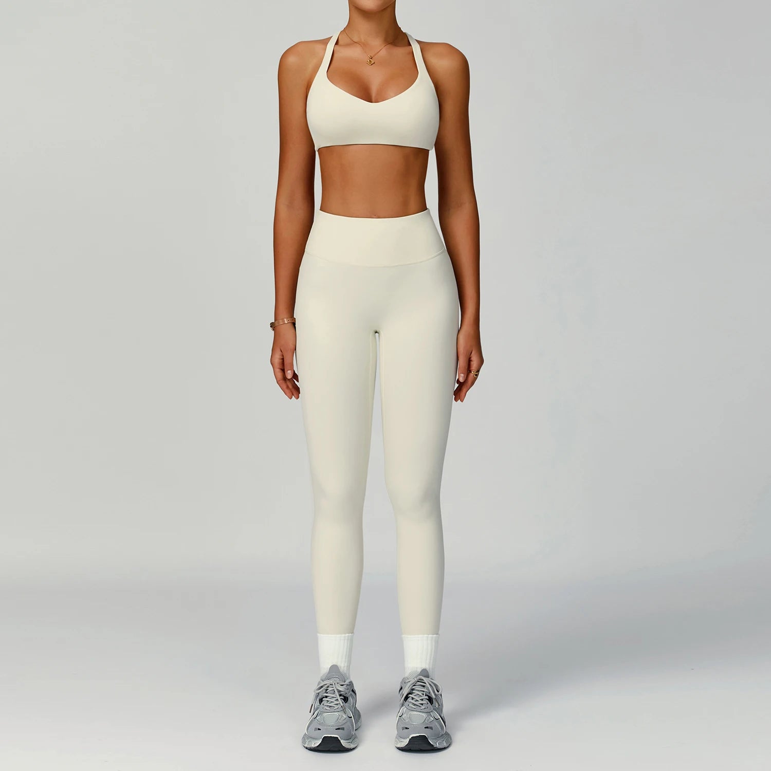 Custom Women's Yoga Set Eco-friendly Recycled High Waist Yoga Leggings Set Tight-fitting Sports Outfit Outdoor Running Set