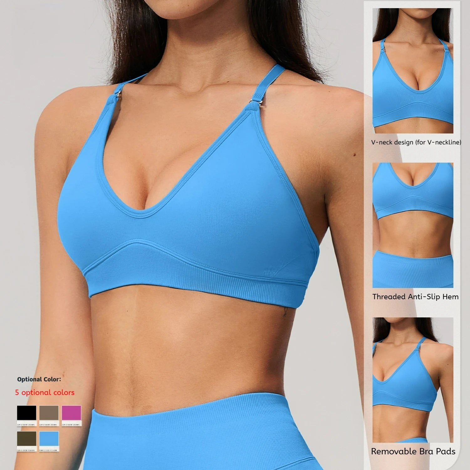 Women's High Support Plus Size Lightweight Breathable Seamless Yoga Fitness Gym Sports Bra Quick Dry Soft Stretchy Compression