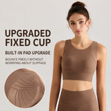 OEM Custom Logo Racerback Sports Bra Women High Support Seamless Gym Crop Tank Top Workout Activewear Vest