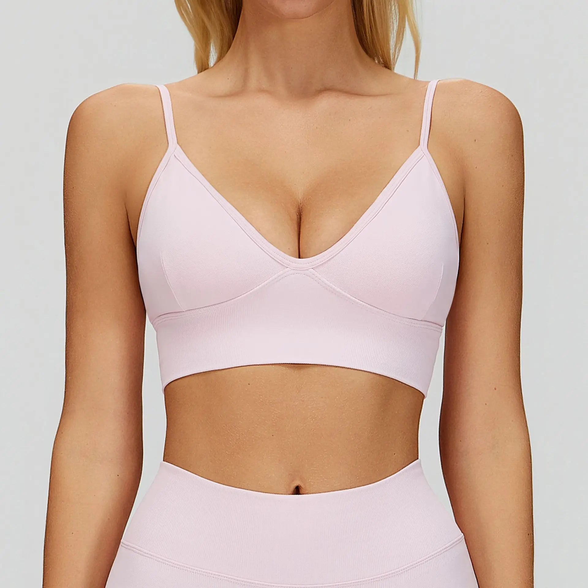 Sports Bra Women Backless Yoga Bra Spaghetti Strap Hollow Square Back Crop Top Custom Logo Removable Padded Bralette