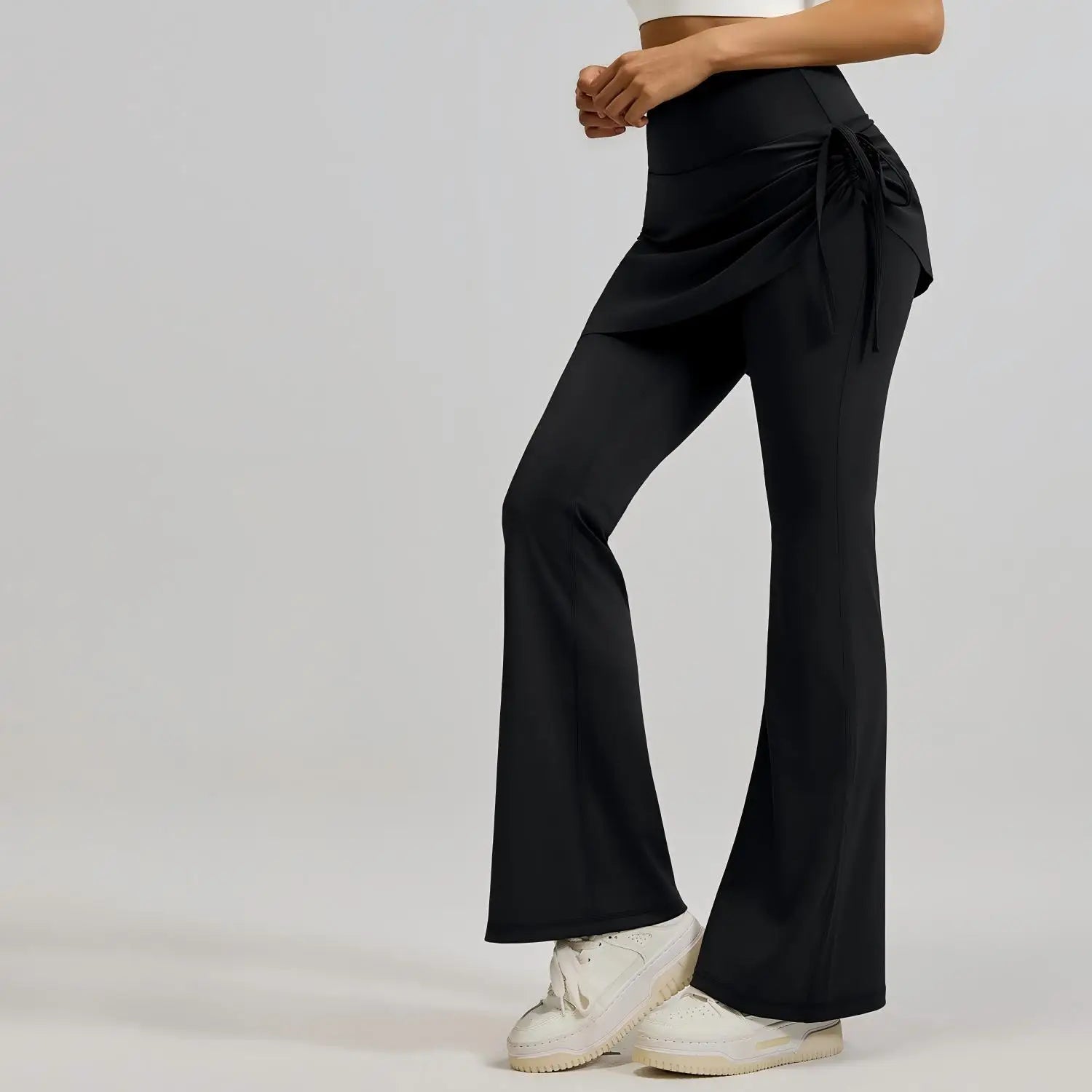 Wrinkled Ruched Flared Skirt Yoga Pants Quick Dry Wrinkled Hip-Lifting Yoga Pants Logo Customization Pantalones De Yoga
