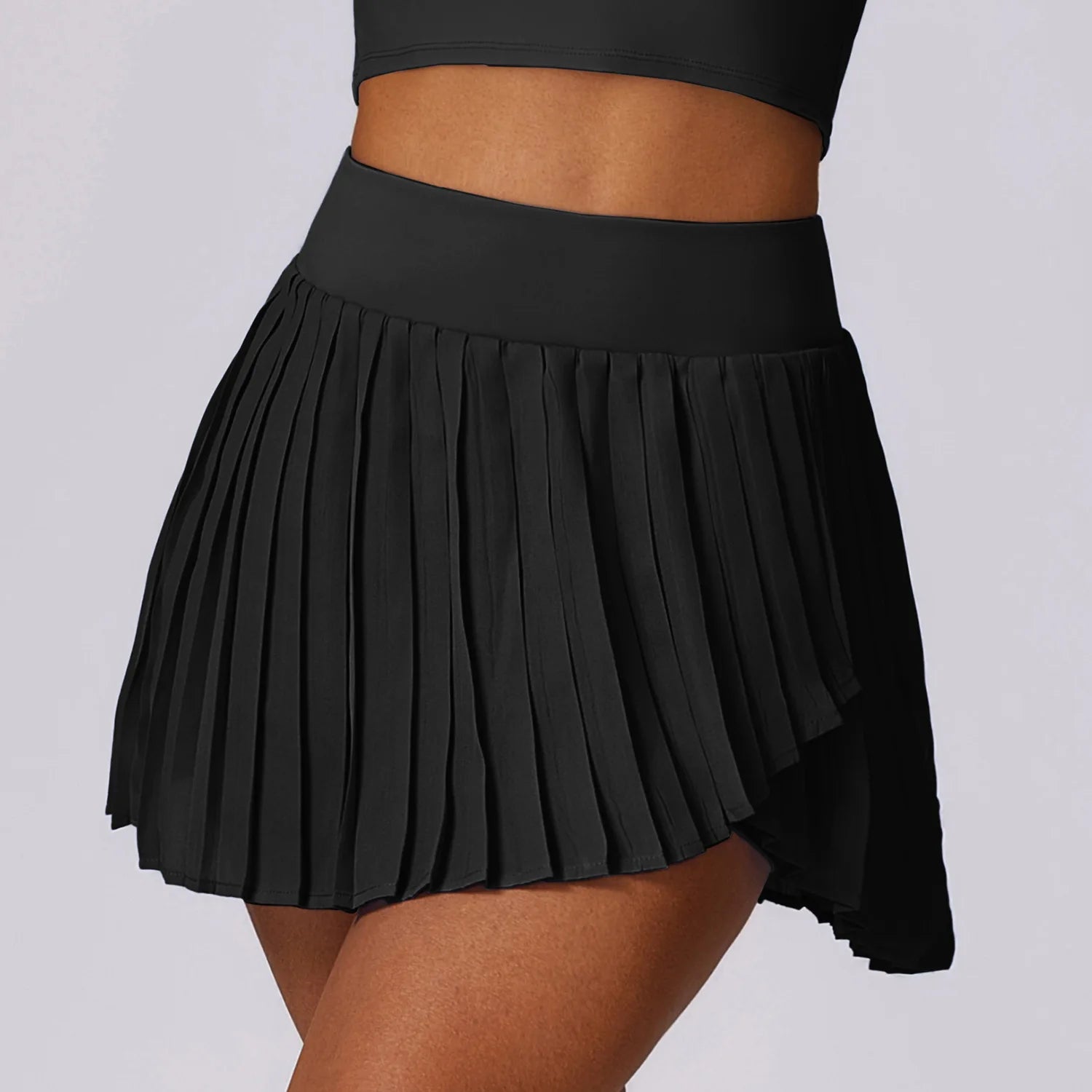 Custom Logo High Waist A-Line Pleated Tennis Skirt with Phone Pockets Anti-exposure Chiffon Golf Sports Skort